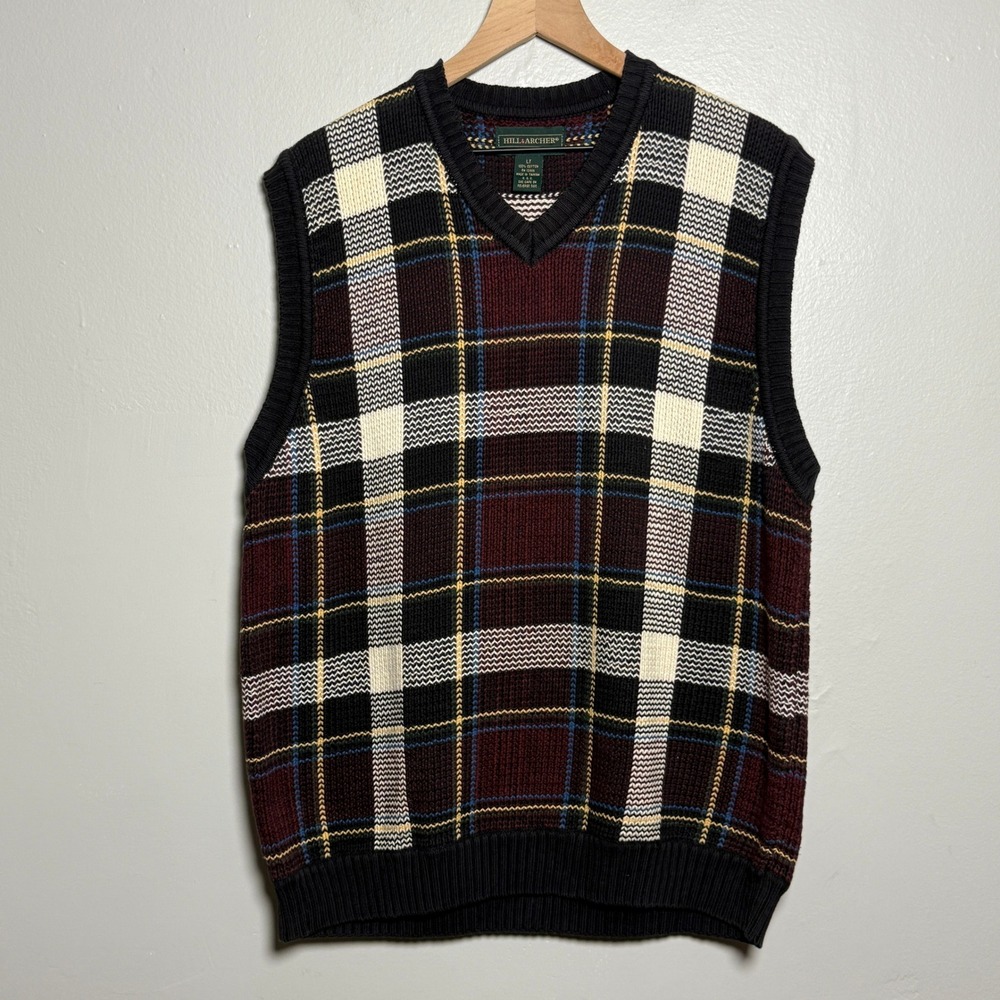 Hill & Archer Mens Sweater Vest LT Large‎ Tall Blue Academia Preppy Grandpacore